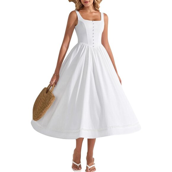 Women Summer Wedding Guest Formal Midi Dresses 2026 Lace A Line Flowy Casual Boh